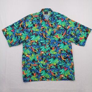 Vintage Toucan‎ Dance Shirt Mens Large Hawaiian Tropical USA MADE Single Stitch